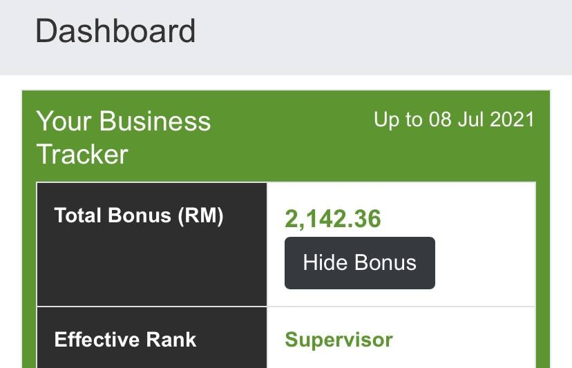 supervisor shaklee income